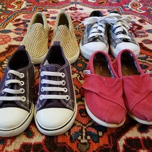 TOMS / GAP kids shoe LOT, 4 pairs, size 8